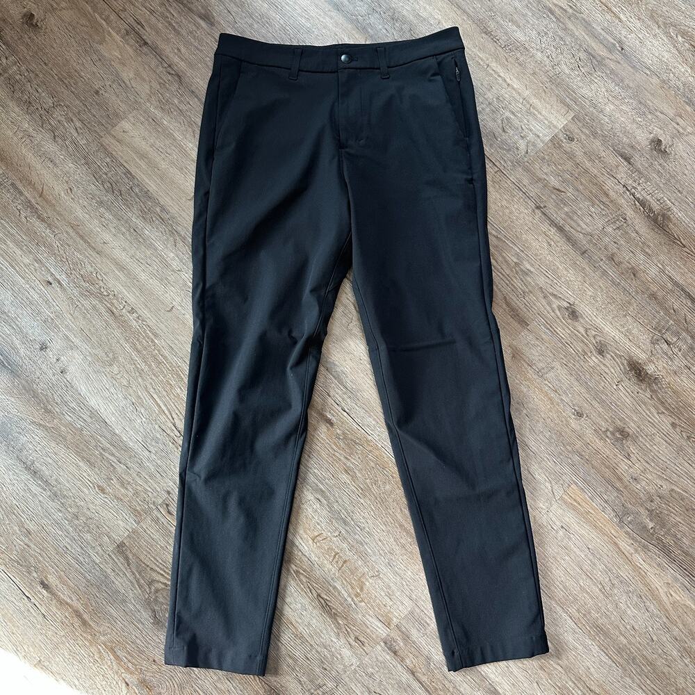 Lululemon Mens Size 31 Commission Pant Slim Warpstreme 32" Black Pants Slacks